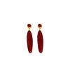 Silver needle enamel glaze wine red slender water drop earrings autumn and winter new high-end earrings temperament earrings women