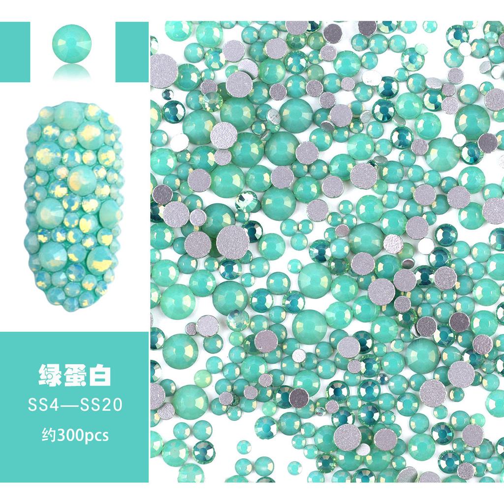 Nail Art Jewelry Flat Bottom Drill Nail Drill Snow Protein Glass Crystal Drill Multi-Size Mixed Color Diamond Small Diamond Zircon Accessories