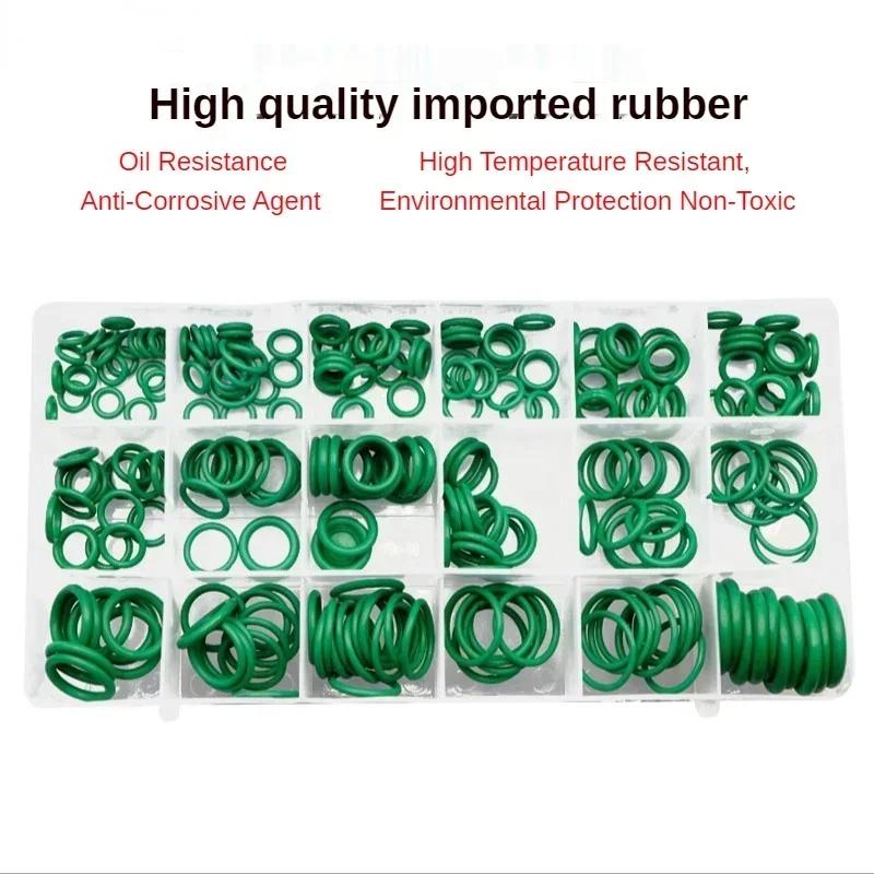 270Pcs 18Sizes Air Conditioning HNBR O Rings Car Auto Repair Tools Rubber Air Conditioning Refrigerant Ring Sets Car Tools
