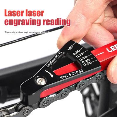 Mtb Bicycle Chain Wear Indicator Measurer Links Checker Aluminum Alloy Chains Gauge Measurement Road Bike Repair Accurate Tools