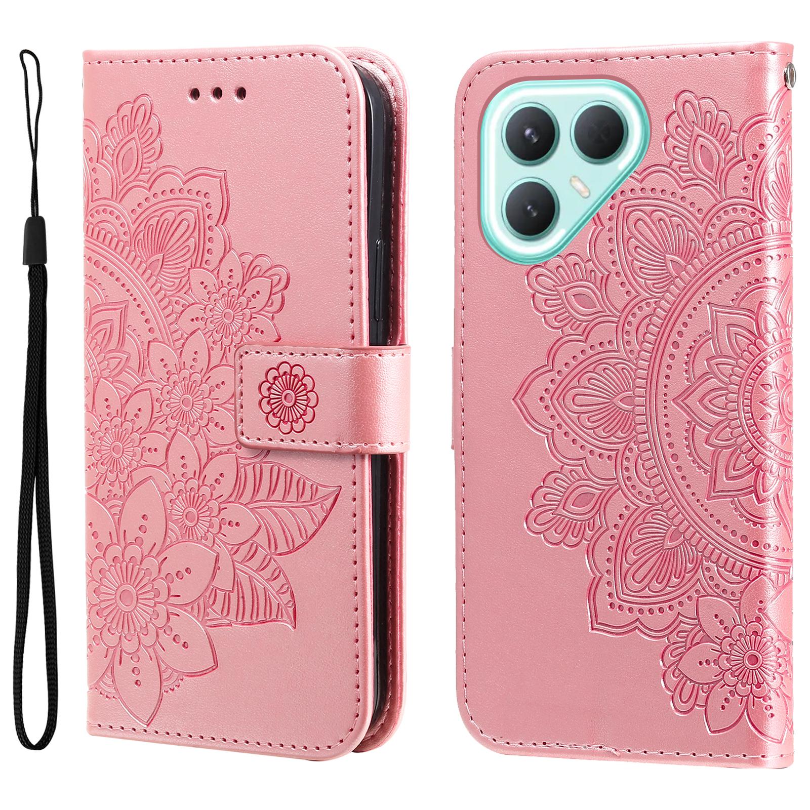 

Для чехла TECNO Pova 7 Pro 5G с цветочным узором, кошелек-подставка из ПУ кожи, чехол для телефона Pink