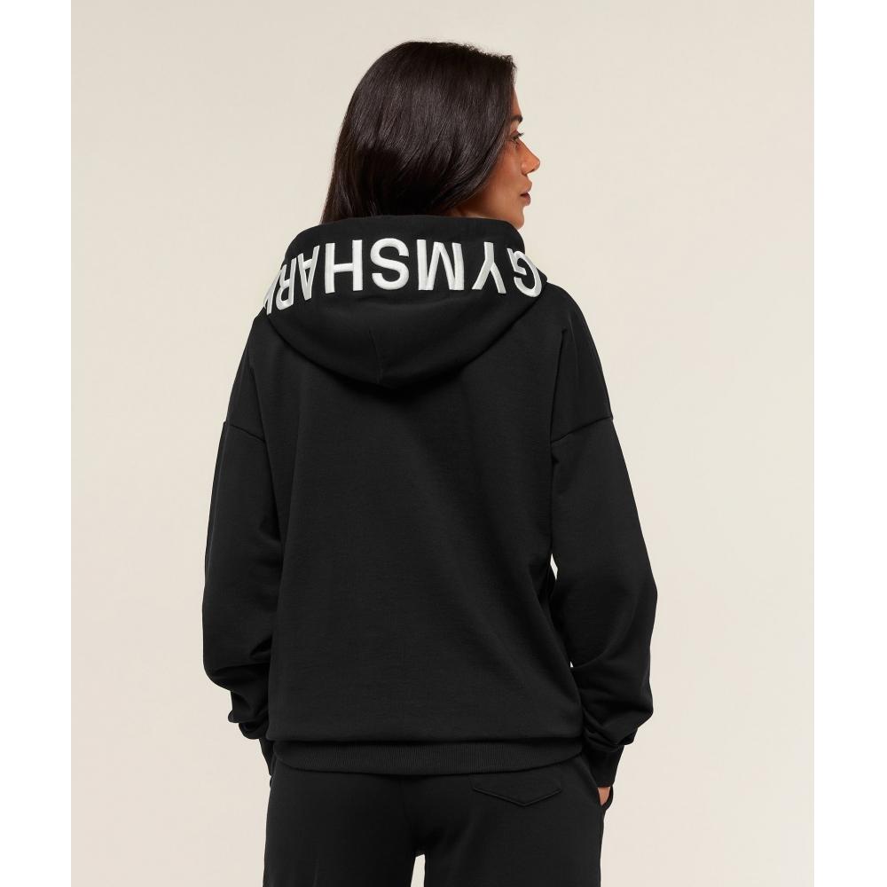 Gymshark Embroidered Zip Up Hoodie Black B4c9l Bb2j