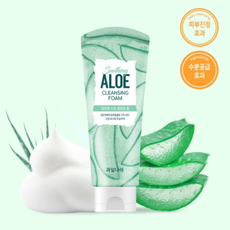 Welcos Fruitland Fresh Aloe Soothing Cleansing Foam 130g Hydrating Facial Cleanser Korean Skincare