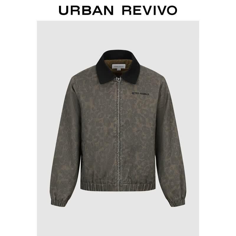 UR2025 Men s Embroidered Leopard Print Winter Jacket S