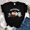 2000s Funny Panda Printed T Shirt for Women Summer Short Sleeve Tshirt Cartoon Casual T-shirt Vintage Gothic Tees Tops Clothes