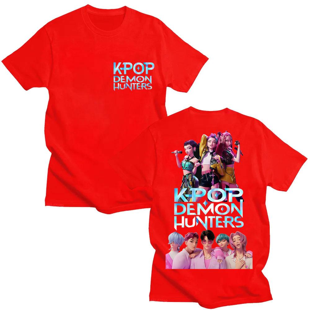 Movie KPop Anime Demon Hunters Saja Boys T Shirt Men Women Fashion Short Sleeve Oversized Cotton Casual Loose T-shirt Fans Gifts
