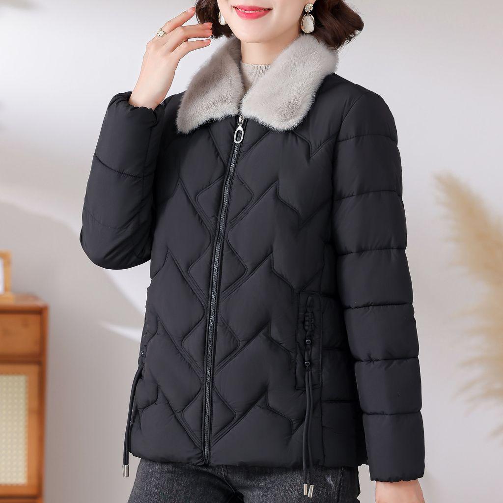 

Хлопковое пальто Зимняя мода Темперамент Благородный и стройнящий Хлопковая куртка 5XL чёрный