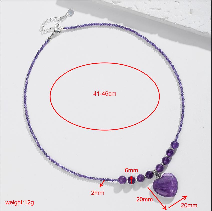 Böhmische Natürliche Amethyst Kristall Perlen Schlüsselbeinkette