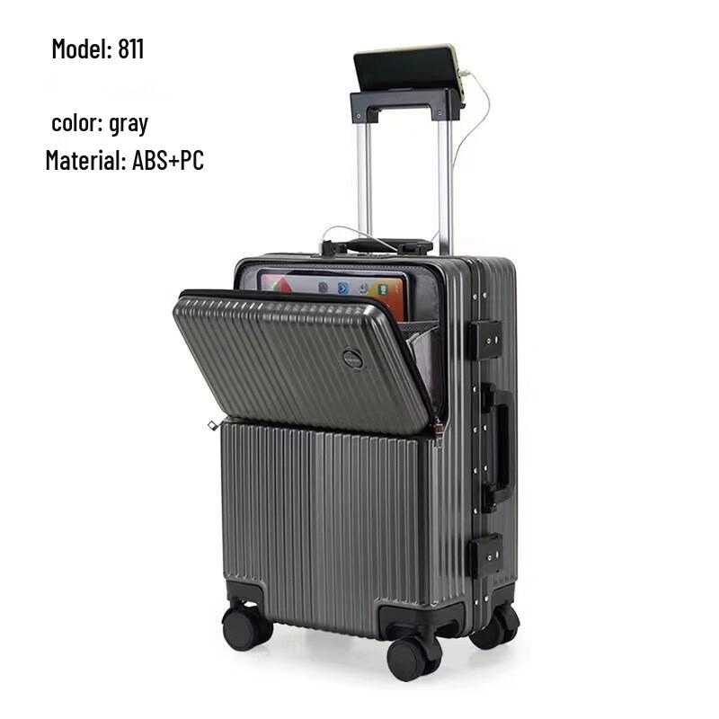 TOUO Aluminum Frame Front-Opening Luggage 24 inches