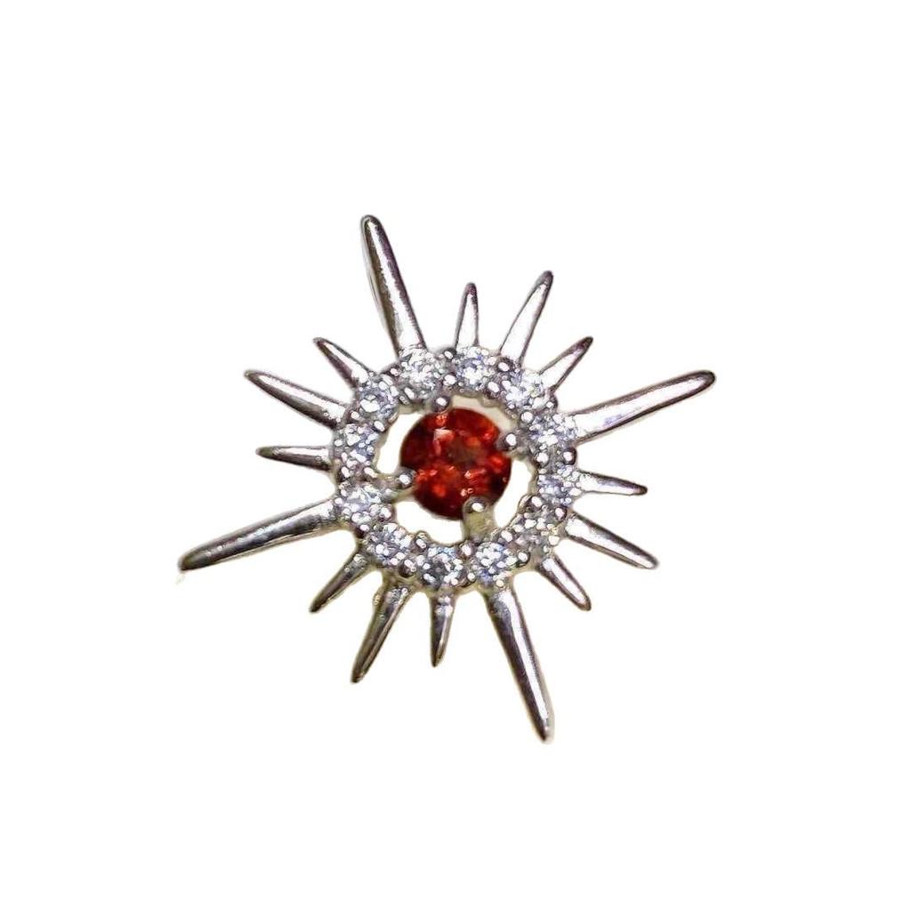 Natural Transparent Crystal Garnet Pendant Necklace - Japanese Korean Style