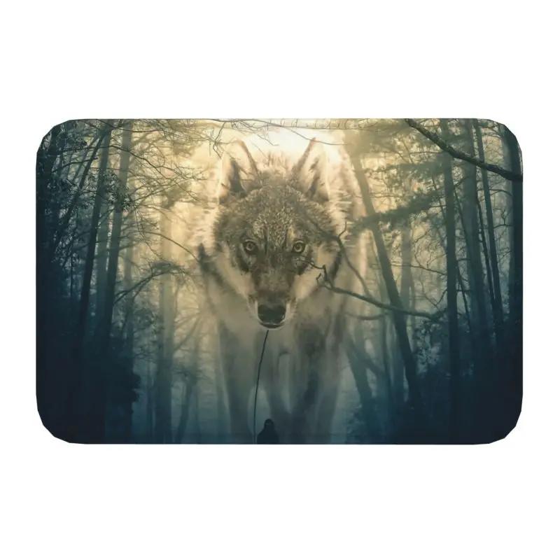 Animal Wolf Front Floor Door Entrance Mat Indoor Kitchen Bathroom Doormat Bedroom Carpet Rug