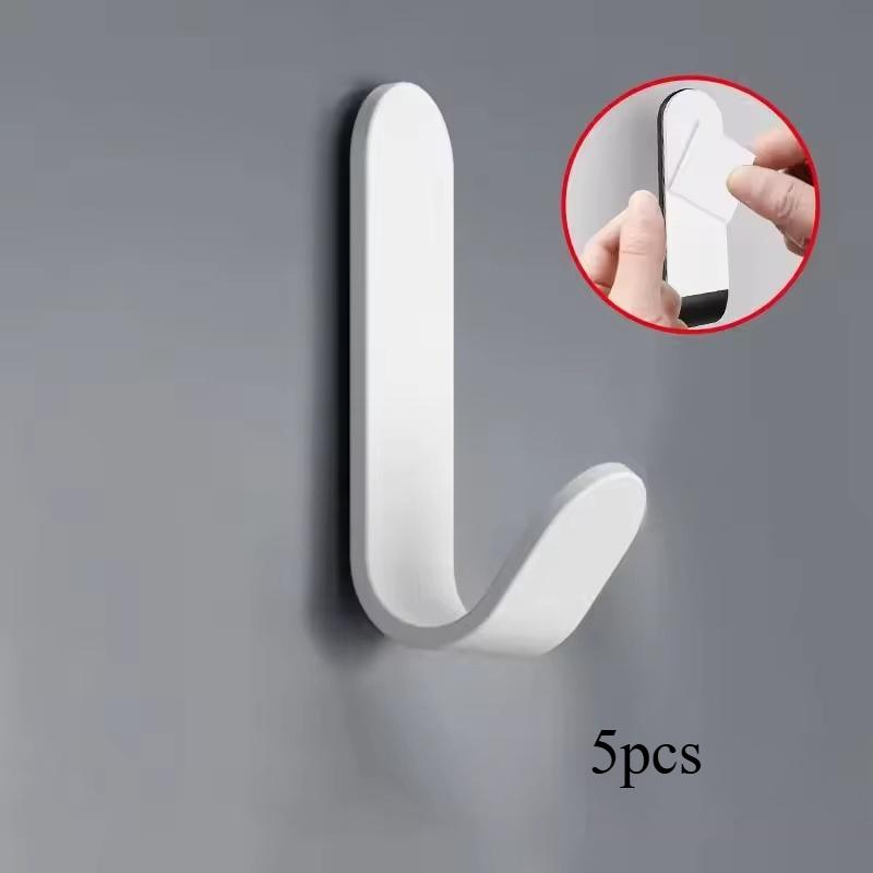 3/5PCS Self Adhesive Strong Wall Organizer Hook Behinddoor Key Cloth Hanger Hook Bathroom Robe Towel Holder Rack Kitchen Home Organizer