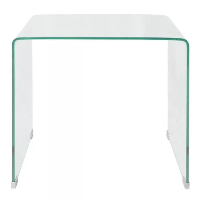 Table basse contemporaine en verre trempé - VIDAXL - 49,5 x 50 x 45 cm - Transparent