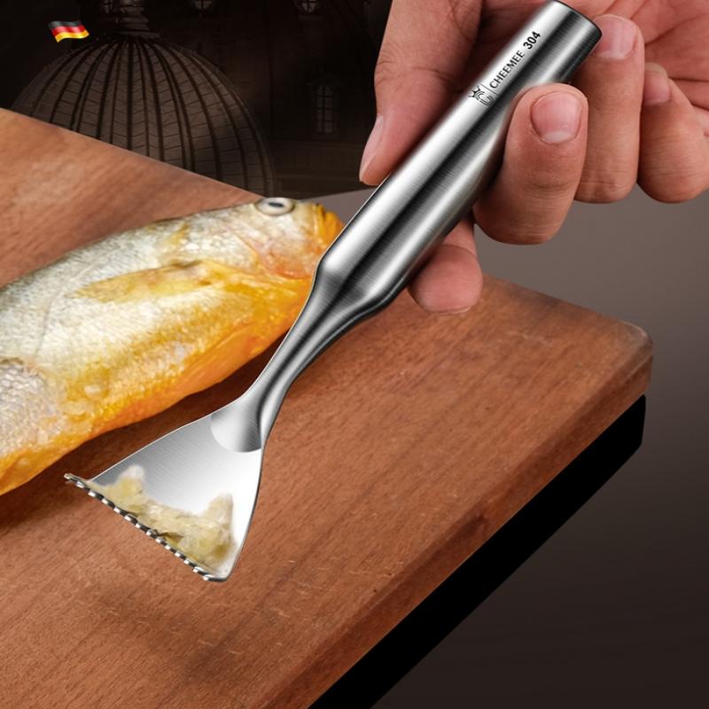 304 Edelstahl Schnellreinigung Fischschäler Schuppenentferner Meeresfrüchteknacker Fischschuppenreiniger Planet Hautbürste Schaber Werkzeug