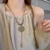 Fashion Ceramics Beads Pendant Necklace Ethnic Long Chain Jewelry Gift for Women