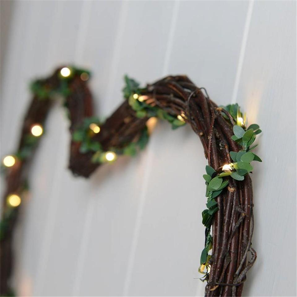 Green Leaves Light LED Copper Wire Lighting Chains AA Battery 2m 5m 10m for Wedding forest table christmas house party decorate