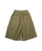 Cotton Bell Volume Pleated Shorts - Khaki