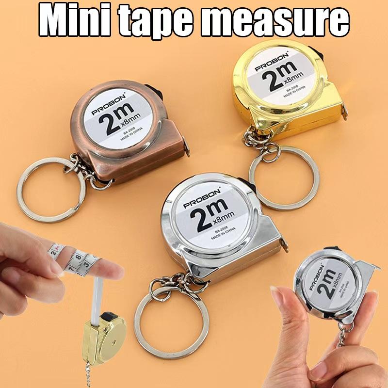 Portable Mini Tape Measure Retractable 2m Mild Steel Keychain Household Tool Delicate Multipurpose Ruler for DIY 1pc