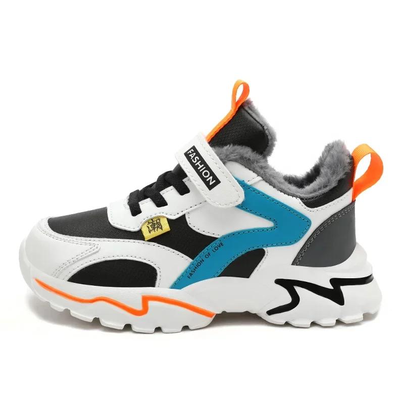 

2025 Hot Winter Children s Sports Shoes Plus Warm Sneakers Kids Lightweight Outdoor Snow Ankle Boots Boys Winter Running Shoes 40