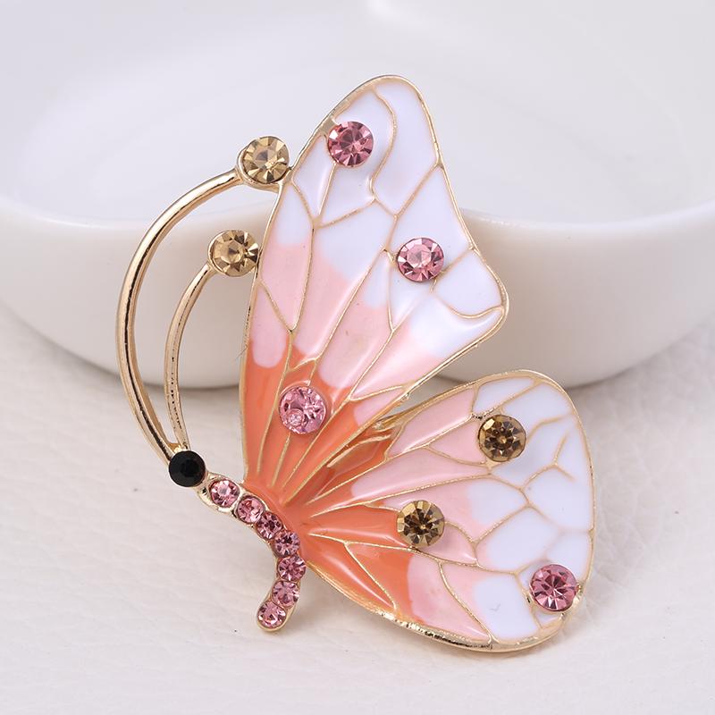 Luxury Rhinestone Butterfly Brooches for Women Unisex Pearl Insect Pins Event Party Gift Backpack Decoration Clothes Accessories