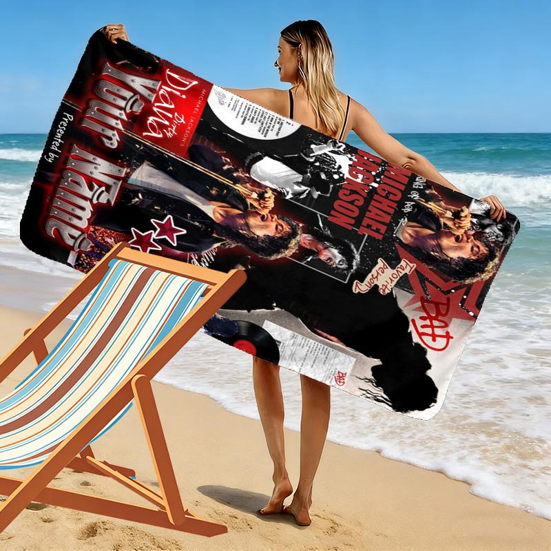 Name Custom King Jackson Print Beach Towel, Large Soft Quick Dry Towel for Beach Camping Swimming