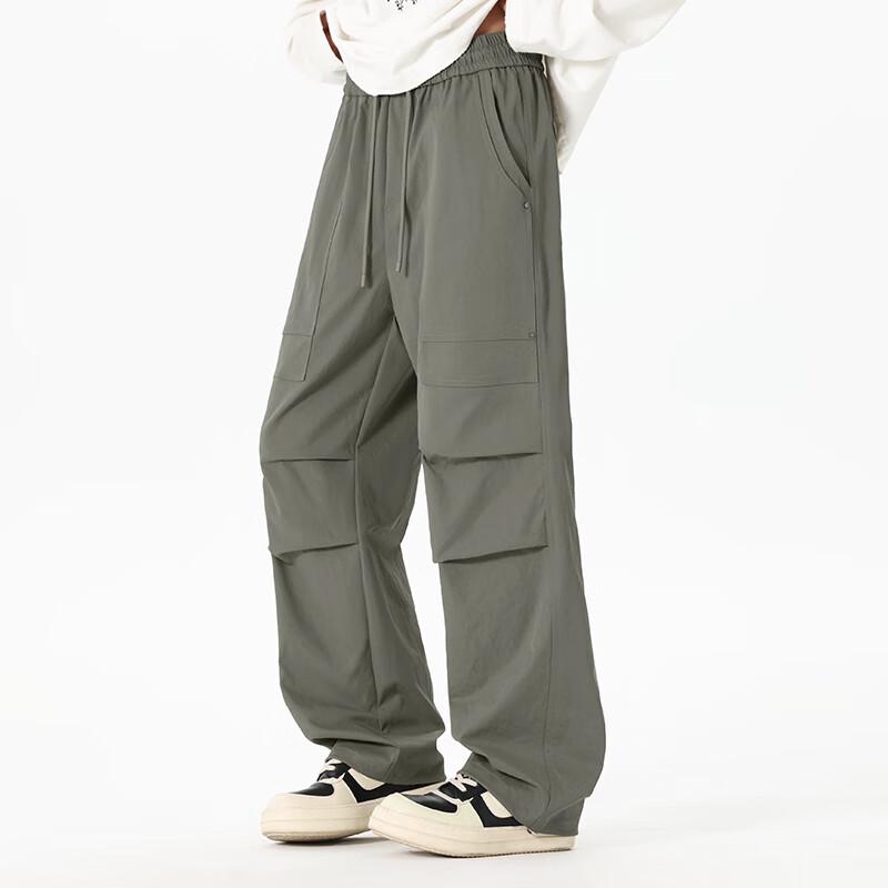 Mark Fairwhale Men's Straight-Leg Techwear Cargo Drawstring Trousers