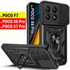 Hülle für POCO F7 / X7 Pro X6 Pro 5G Hülle Armor Schiebe-Kameraobjektivschutzhülle für Xiaomi POCO X6 Pro 5G Ringständer Funda