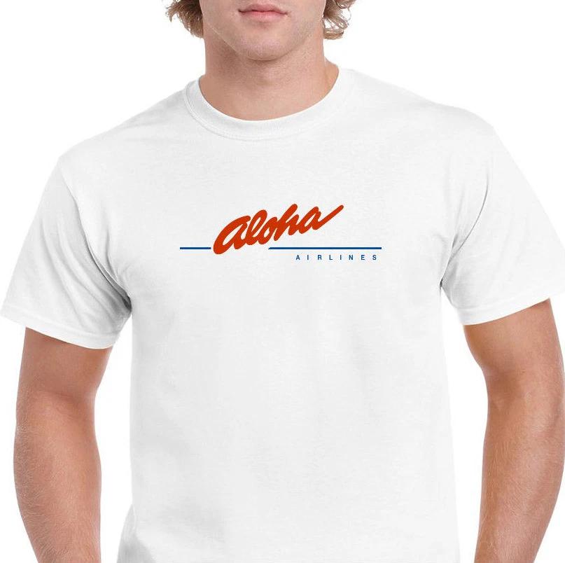 Aloha Airlines Vintage Logo Shirt Hawaiian Airline White Cotton T-Shirt M