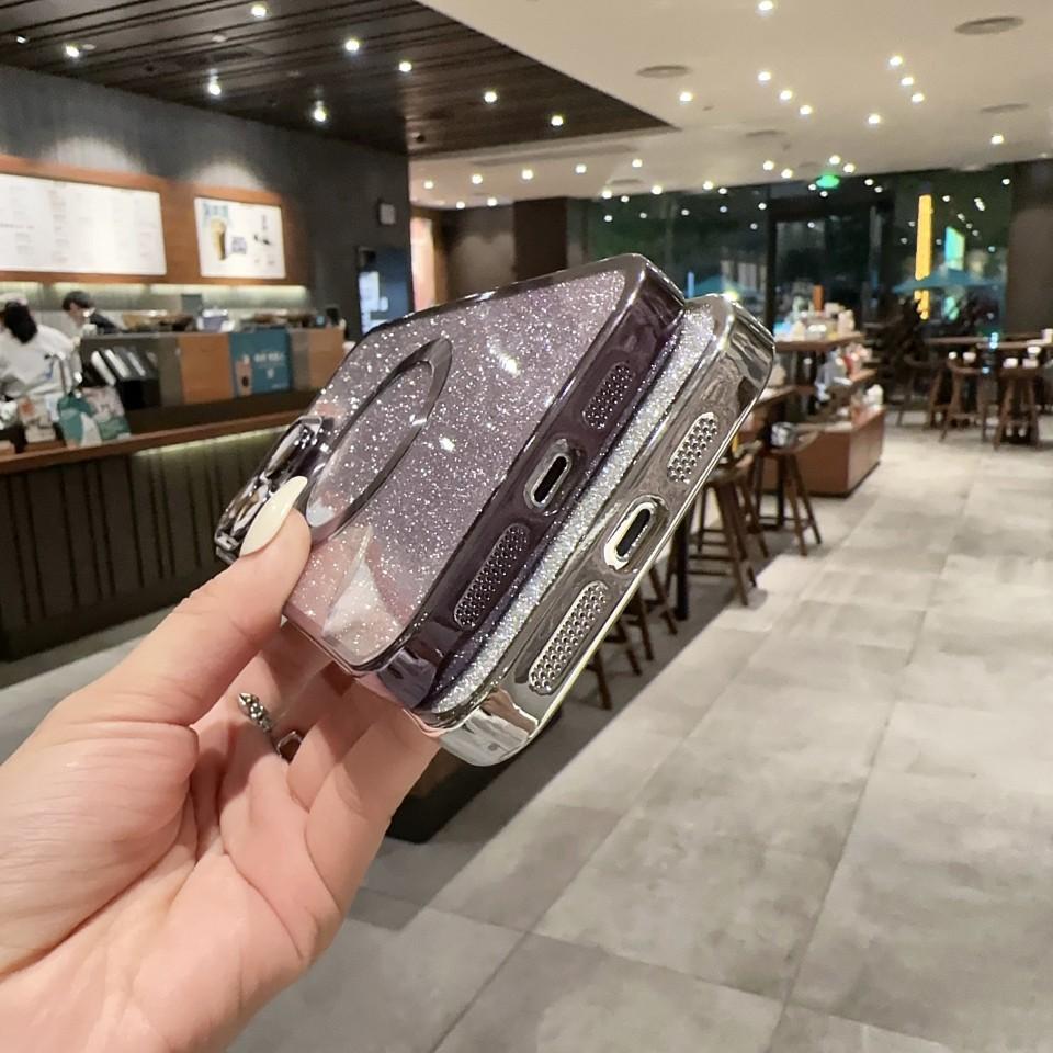 Applicable To Apple 16 Magnetic Attraction Phone Case Wireless Charging, IPhone15 Protective Case 14promax Electroplating Glitter