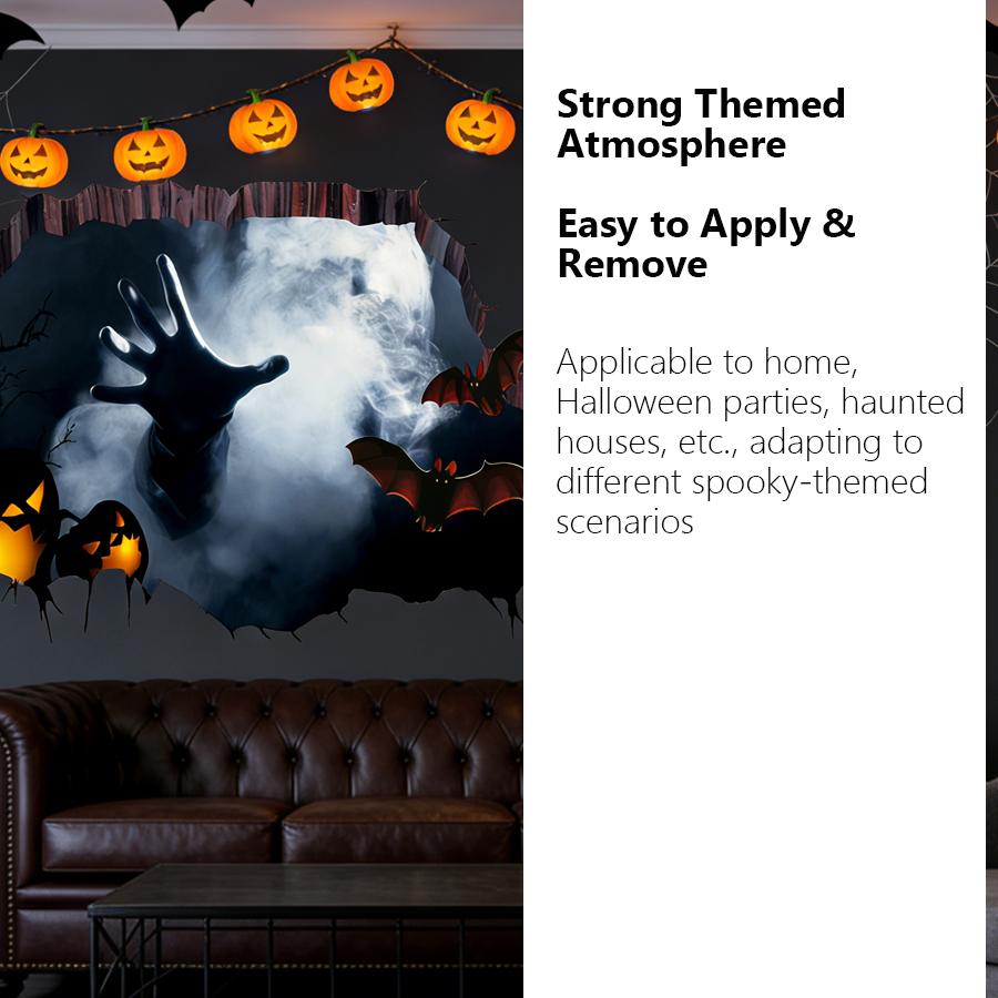 Halloween Scary Hell Hand Wall Sticker, Spooky Stickers & Floor Decals for Halloween Party, Haunted House & Home Horror Decorations