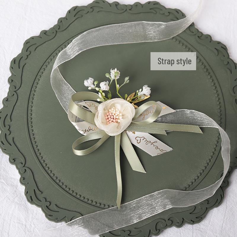 Свадебная бутоньерка в стиле Мори пыльно-розового цвета: Сказочный свадебный и для подружек невесты браслет-корсаж на запястье для сестринства и детский браслет