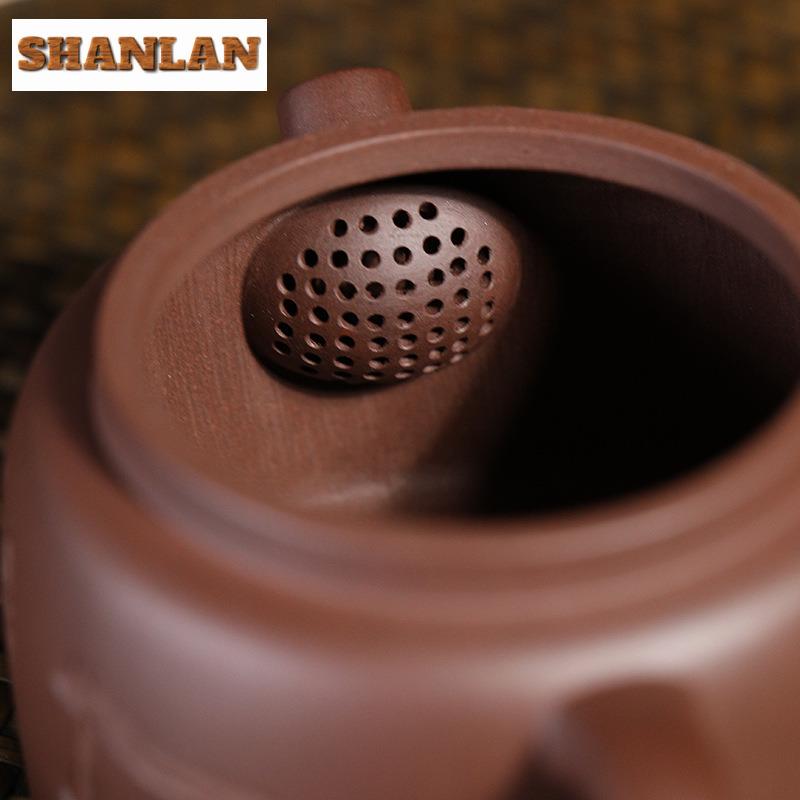 170ml High-end Yixing Purple Clay Teapots Master Handmade Giant Wheel Bead Pot Raw Ore Purple Mud Kettle Zisha Tea Set Cafes Cha