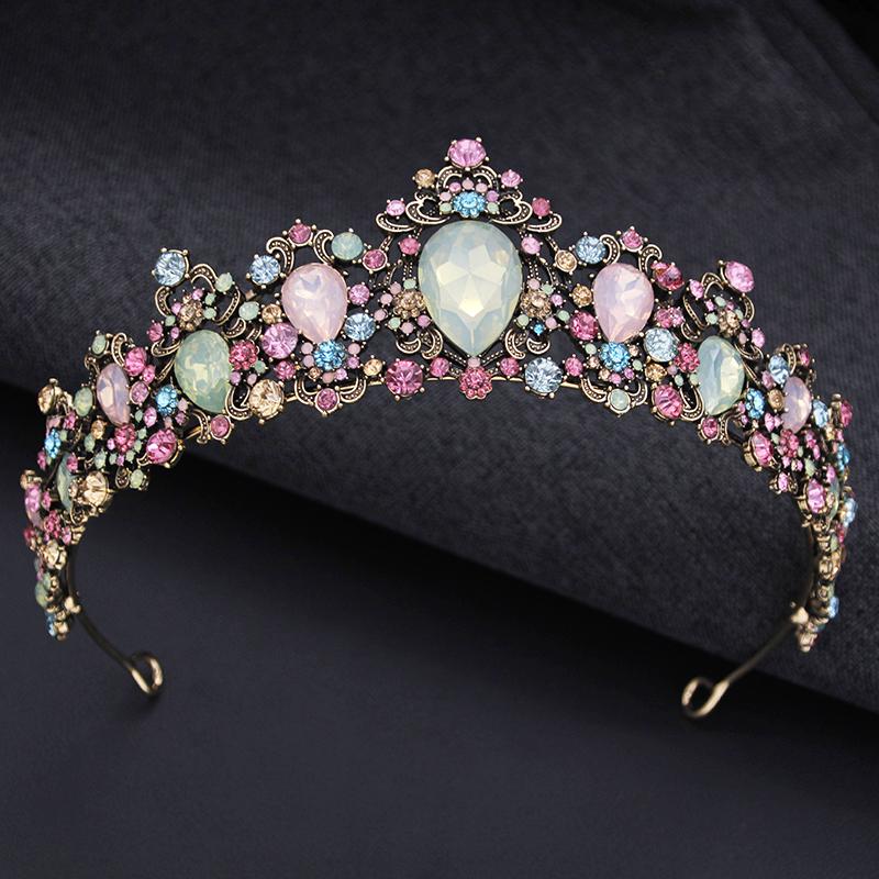 Baroque Big Water drop Tiara For Women Wedding Crown Birthday Party Elegant Crown Bridal Hair Jewelry Accessories