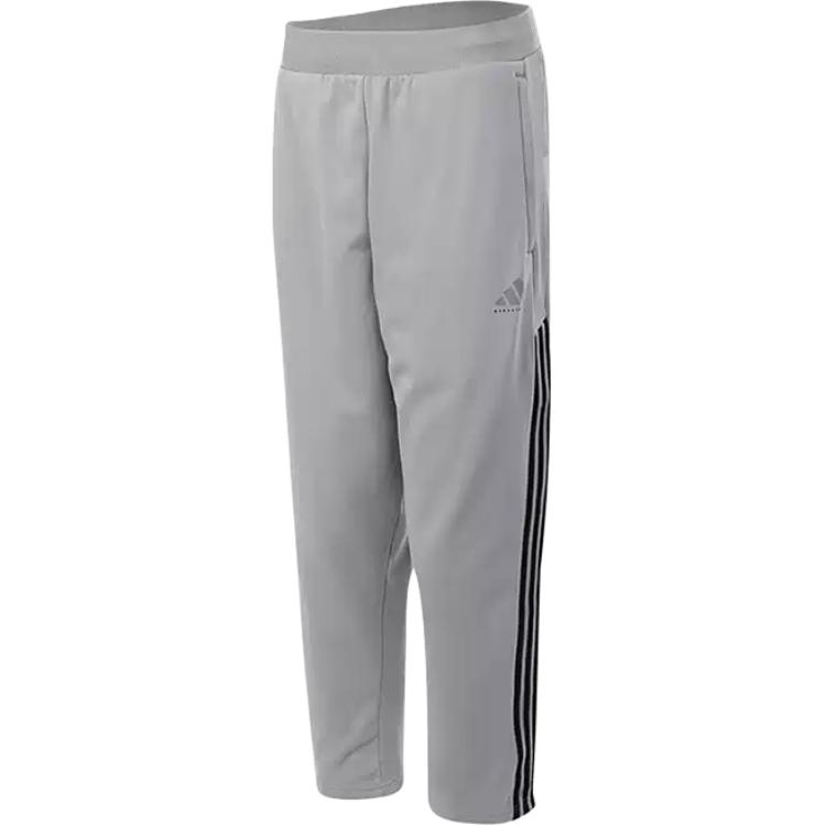 Adidas Basketball FW24 Tracksuit Bottoms Retro Sports Comfortable Soft Versatile Side Stripe Mid Waist Elastic Knit Pants Men Bottoms Pure-Gray JL7585