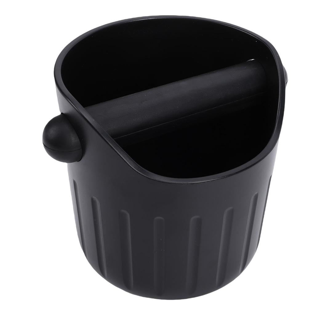 Coffee Knock Box Black ABS Portable Coffee Knock Bin with Anti Slip Base for Coffee Grounds