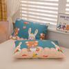 Cartoon Animal Rabbit Bear Duvet Cover Girls Strawberry Floral Bedding Set Reversible Kawaii Comforter Cover With 2 Pillowcase