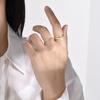 Women's Stainless Steel Gold V-Shaped Zircon Ring