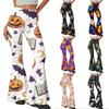 Women's Casual Halloween Print Flared Yoga Pants High Waist Stretchy Bootcut Leggings for Everyday Wear