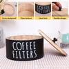 Rustic Wooden Coffee Filter Storage Box