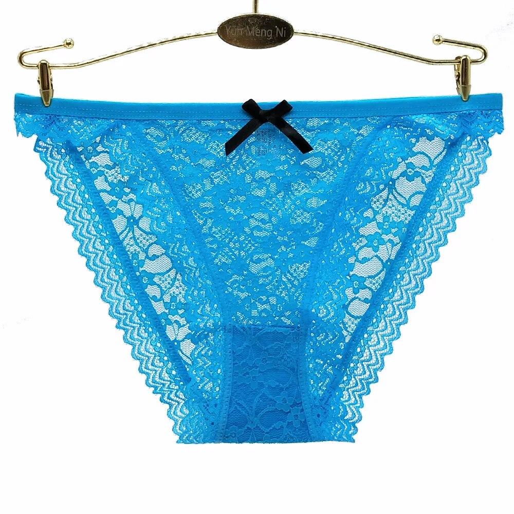 Sexy Lace Panties Woman Cotton Underwear Transparent Briefs Underpants Knickers Lingerie 6 Pcs/set