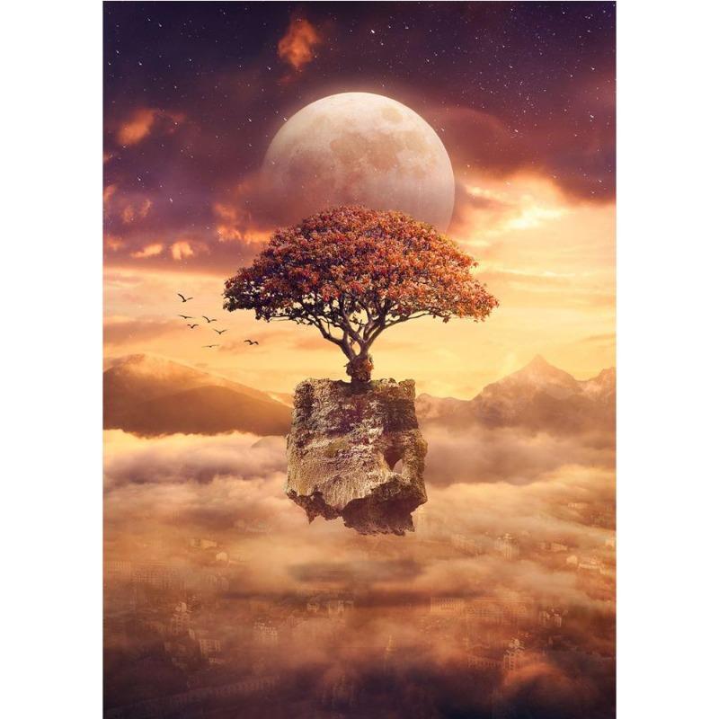 Modern Colorful Posters with a Cosmic Planet, Canvas, Painting, Abnormal Landscape, Scandinavian Wall Art Painting for the Living Room,