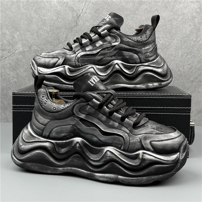 Luxury Designer Britain Vintage Men's Thick Bottom Shoes Causal Flats Moccasins Male Sports Walking Sneakers Zapatos