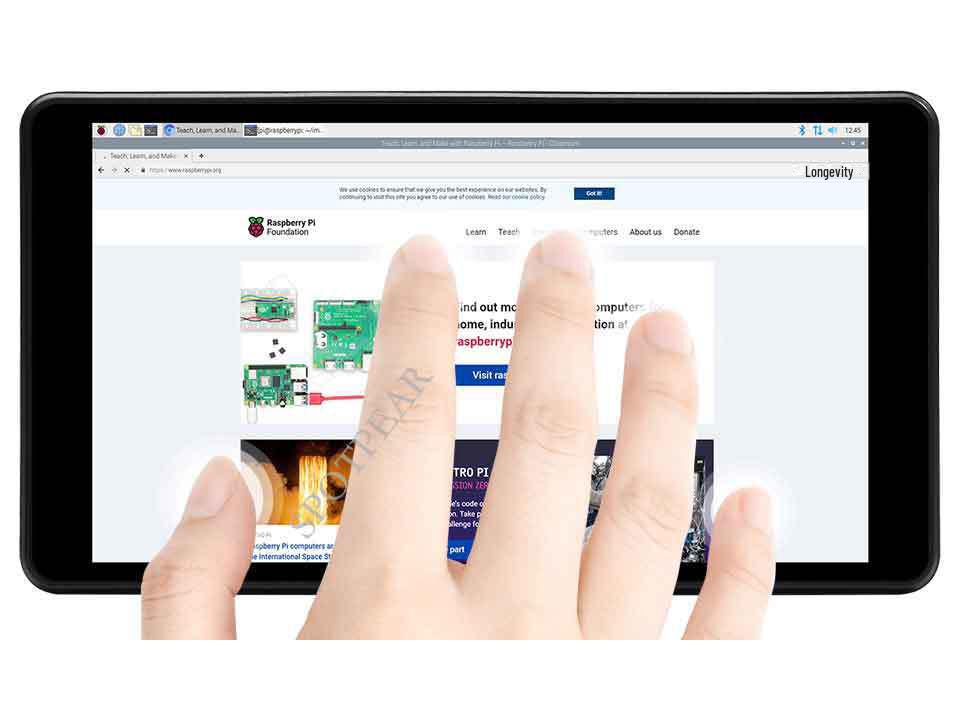 5,5-Zoll AMOLED Kapazitiver Touchscreen für Raspberry Pi, 1080x1920 Auflösung, HDMI, mit Gehäuse