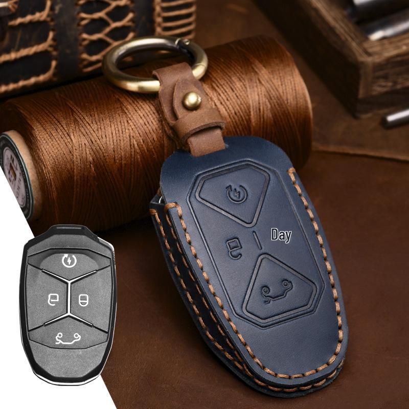 

Crazy Horse Leather Key Case for Lynk & Co - Premium Cowhide Key Shell for Men