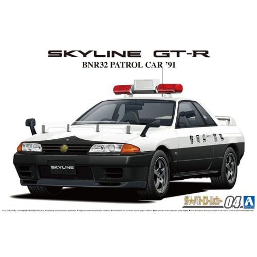 Aoshima Bunka Kyozai 1/24 Scale The Patrol Car Series No. 4 Nissan BNR32 Skyline GT-R Patrol Car 1991 Plastic Model