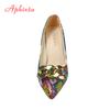 Aphixta 2025 Spring Gold Chain Pumps Women Shoes 10cm 3.94Inch Thin Heels Snak Prints Office Ins Style Shoes Super Plus Size 50