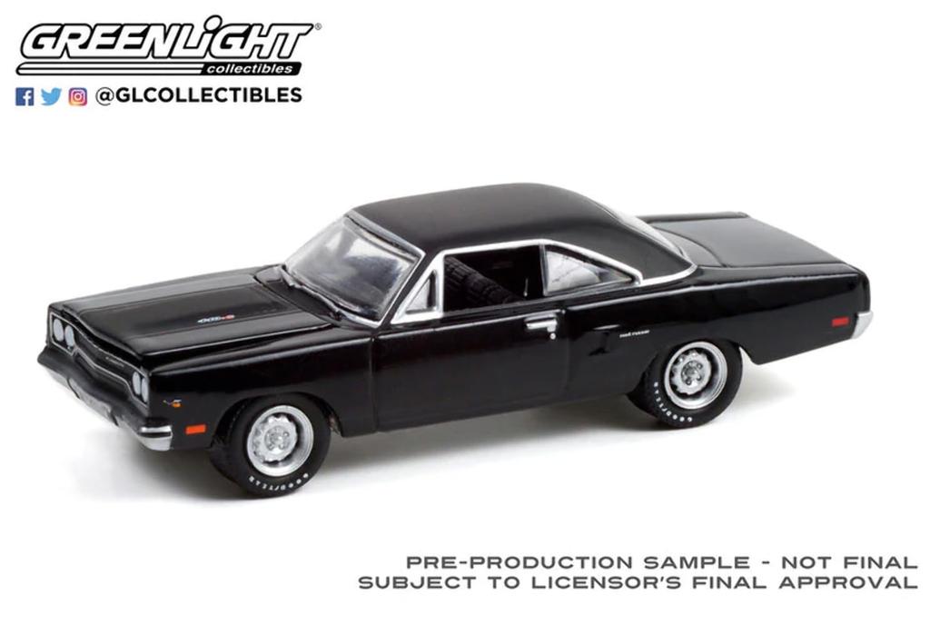 Greenlight Scale Plymouth Road Runner 1970 Black Diecast Model Car 1/64
