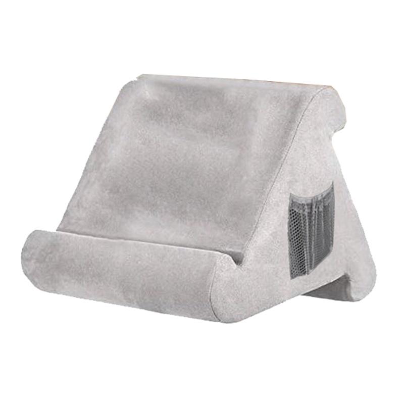 

Багатокутна м’яка подушка для iPad, планшетів, пристроїв для читання електронних книг, смартфонів, книг і журналів. Підтримка With pocket сірий