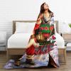 Christmas-Santa-Claus Blankets Nordic Merry Christmas New Year Wool Throw Blanket Summer Air Conditioning Lightweight Bedspreads