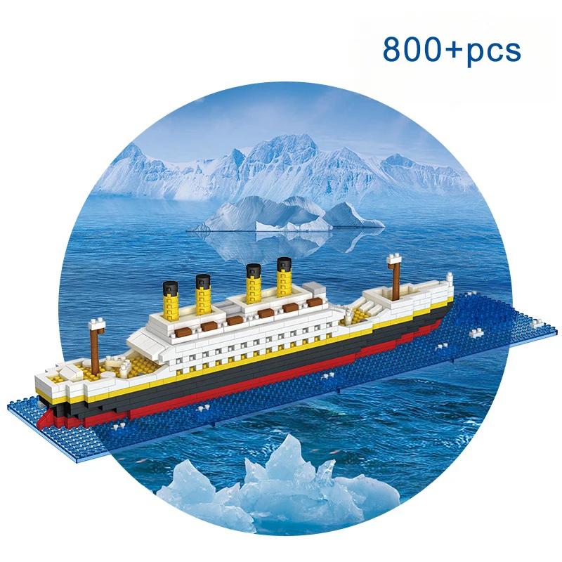 Non-Toxic Moc Creative Cruise Ship Micro Building Blocks Diy Tabletop Decoration Bricks Toys Titanic Model Birthday Christmas Gifts